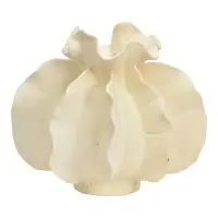 Coraléa - Vase Keramik gewellt Cremeweiß