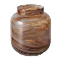 Marbél - Vase Glas Marmoroptik Braun