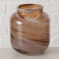Marbél - Vase Glas Marmoroptik Braun