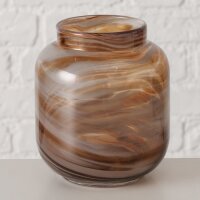 Marbél - Vase Glas Marmoroptik Braun