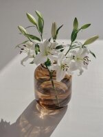 Marbél - Vase Glas Marmoroptik Braun