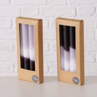 Coloré – Dip-Dye Stabkerze 20 cm Schwarz-Weiß-Grau