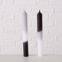 Coloré – Dip-Dye Stabkerze 20 cm Schwarz-Weiß-Grau