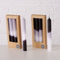 Coloré – Dip-Dye Stabkerze 20 cm Schwarz-Weiß-Grau