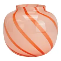 Linéa – Glasvase Pink-Rot gestreift