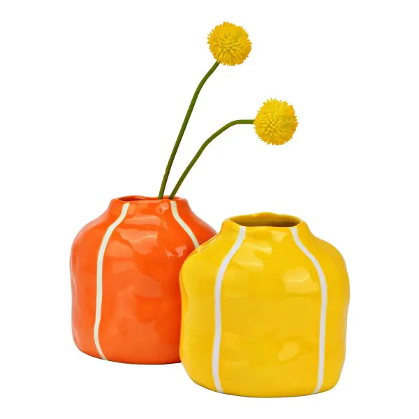 Linéa – Keramikvasen Gelb & Orange