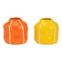 Linéa – Keramikvasen Gelb & Orange