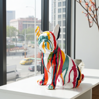 Frenchie – Französische Bulldogge Skulptur Bunt