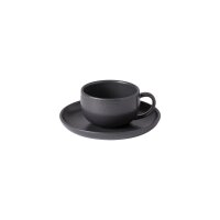 Paléa – Cappuccino Cup mit Untertasse Anthrazit