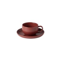 Paléa – Cappuccino Cup mit Untertasse Rot